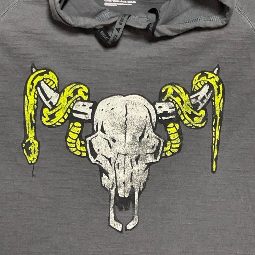 Under Armour Hoodie Men L Charged Project Rock Snake Brahma Bull‎ Skull 1371719